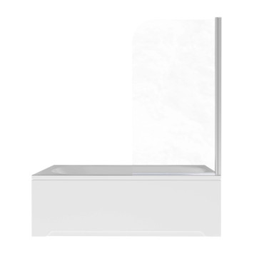 AQ.BSRC.080.1CH Шторка на ванну, одноэлементная, поворотная 800X1500 профиль хром, стекло прозрачное 6мм, угол круглый AQ.BSRC.080.1CH