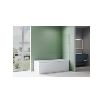 AQ.BSRC.080.1CH Шторка на ванну, одноэлементная, поворотная 800X1500 профиль хром, стекло прозрачное 6мм, угол круглый AQ.BSRC.080.1CH-2