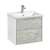Roca Ronda Тумба подвесная 60x41x48см, с 2 ящиками, цвет: бетон/белый матовый. Z.RU93.0.300.2