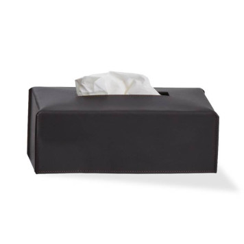 Decor Walther Nappa Коробка для салфеток, настольный, натуральная кожа, цвет: черно-коричневый. 0938090