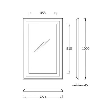 Kerama Marazzi Plaza Classic Зеркало 65x100см, цвет: орех. PL.C.mi.65\NUT-5