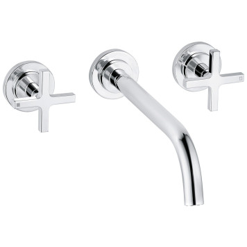 Kludi 20 146 0520 Nova Fonte Classic Смеситель для раковины 240 мм, настен., на 3 отв., 90°, Комплек 201460520