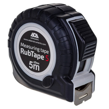 Рулетка ударопрочная ADA RubTape 5 с полимерным покрытием ленты (сталь, с двумя СТОПами, 5 м)-1