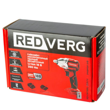 Гайковерт аккумуляторный ударный бесщеточный REDVERG RD-IW18BL-350/U (без акк, без з/у)-8