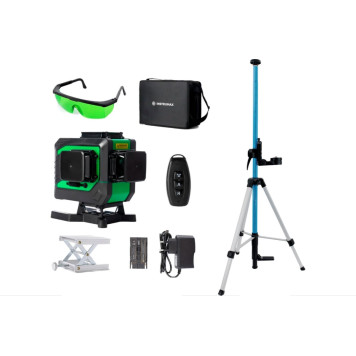 Комплект Лазерный уровень INSTRUMAX GREENLINER 3-360/B SET+Штатив-штанга элевационный INSTRUMAX LP-300 в комплекте с треногой (3 м
