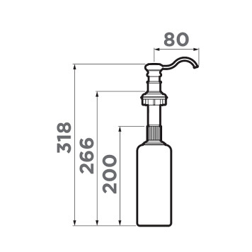 Omoikiri OM-01-GR Дозатор для кухни, цвет: leningrad grey 4995032-1