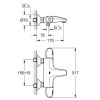 Термостат для ванны GROHE Grohtherm 1000 Pro 1/2&, настенный монтаж, хром (34816003)