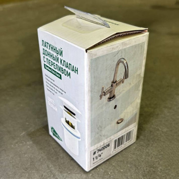 Донный клапан Arrowhead 1-1/4 80мм с переливом, белый-5