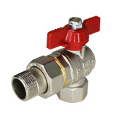 Кран шаровой, угловой, 3/4, НВ, ручка-бабочка, с разъемным соединением