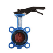 Затвор дисковый поворотный, Tecfly, межфланцевый, PN16, DN65, корпус и диск ковкий чугун, с ручкой, манжета EPDM