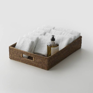 Decor Walther Basket TRAY Лоток-поднос 34х45х10см., настольный, цвет: ротанг темный. 0939692-1