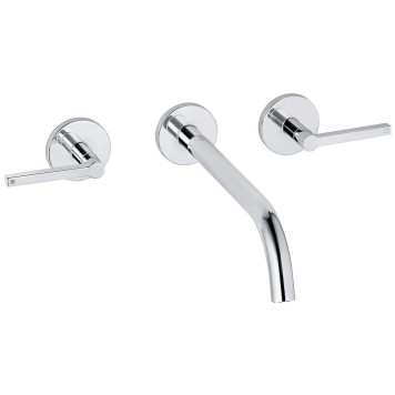 Kludi 20 146 0515 Nova Fonte Puristic Смеситель для раковины 240 мм, настен., на 3 отв., 90°, Компле 201460515