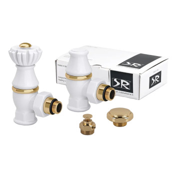 Комплект SR Rubinetterie серияLiberty1/2” x 3/4” угловой, цвет белый RAL9010 0320-2000V00A