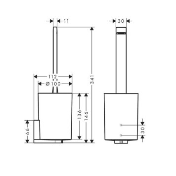 Hansgrohe WallStoris Держатель для туалетного ершика, цвет: матовый черный-1
