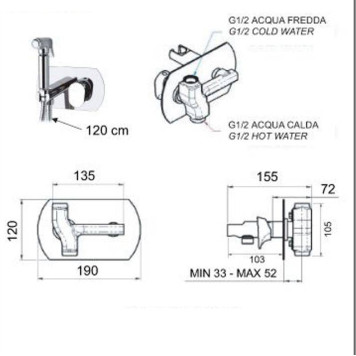 Душ гигиенический Remer лейка 332OL хром-1