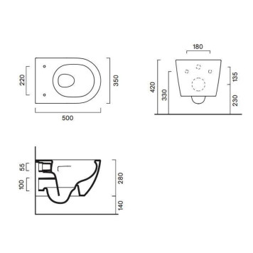 Catalano Sfera Унитаз подвесной 50x35см Rimless, цвет: Cemento Satinato. 0511500023-1