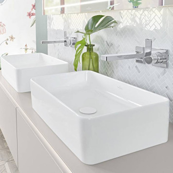 VilleroyBoch Collaro Раковина накладная 56х36х14.5см., без отв., цвет: альпийский белый. 4A205601-4
