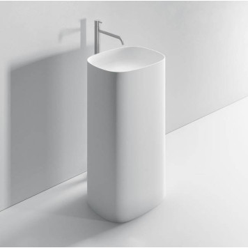 NOORTH milldue edition TUBE Раковина 48х38xh87 напольная из Ceramilux ,слив в стену, без отв. для смес, без перелива, цвет: белый матовый. 4933.20*0 Bianco Opaco-3