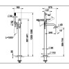 Gessi Emporio Via tortona Смеситель для ванны, напольный, с душевой лейкой, цвет: Finox Brushed Nickel