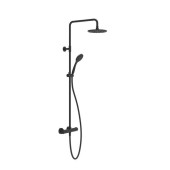 Gessi Emporio shower Душевая система, с верхним душем, термостатическим смесителем, штанга, шланг, ручно душ, цвет: Black XL. 35181#299