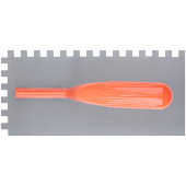 Гладилка стальная с пластиковой ручкой, 280х130 мм зубчатая, зуб 10х10 мм