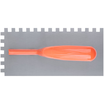 Гладилка стальная с пластиковой ручкой, 280х130 мм зубчатая, зуб 10х10 мм