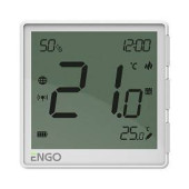 Беспроводной терморегулятор, белый, с модулем Zigbee, с аккумулятором, со встроенным датчиком влажности, с возможностью подключения датчика пола