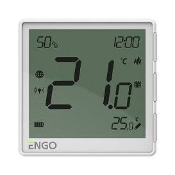 Беспроводной терморегулятор, белый, с модулем Zigbee, с аккумулятором, со встроенным датчиком влажности, с возможностью подключения датчика пола