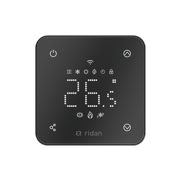 Комнатный термостат Ридан RSmart-FB с Wi-Fi подключением 230V, встраиваемый, черный 088L1144R