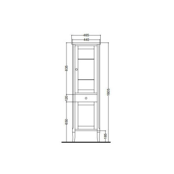 Kerasan Retro Колонна, ручки: керамика 465x34x160,5см, напольная, Цвет: noce (орех)-1