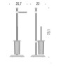 Colombo Hermitage Стойка с аксессуарами 73см, туалетный ерш, держатель т/б, цвет: хром/матовое стекло