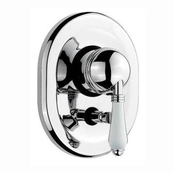 Nicolazzi P.m. Blanc Встраиваемый смеситель для душа с переключением, 2 источника, ручки белая керамика, цвет: хром. 3460CR76, 4060