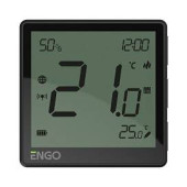 Беспроводной терморегулятор, черный, с модулем Zigbee, с аккумулятором, со встроенным датчиком влажности, с возможностью подключения датчика пола