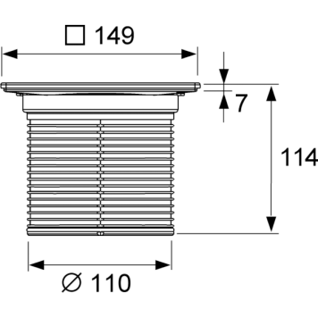TECEdrainpoint S Базовая решетка 150х150 мм со стальной рамкой и удлинителем. 3660004-1