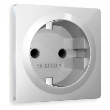 Накладка для розетки с заземлением и со шторками Ambrella Volt Quant AP4070