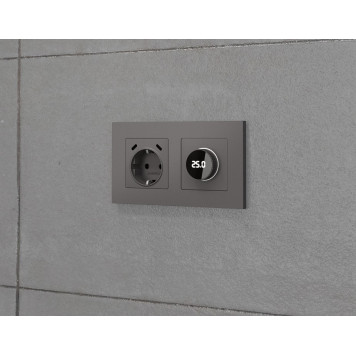 Накладка для розетки с заземлением и со шторками и 2хUSB type С Ambrella Volt ALFA AP6605-1