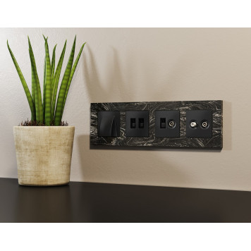 ТВ-розетка и розетка Ethernet RJ-45 без рамки Ambrella Volt ALFA MA812510-1