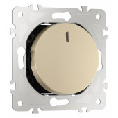 Выключатель проходной одноклавишный с подсветкой без рамки Arte Milano 202 202.33-1.shampan