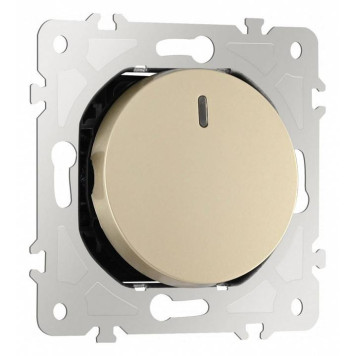 Выключатель проходной одноклавишный с подсветкой без рамки Arte Milano 202 202.33-1.shampan