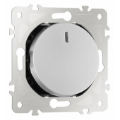 Выключатель проходной одноклавишный с подсветкой без рамки Arte Milano 202 202.33-1.silver