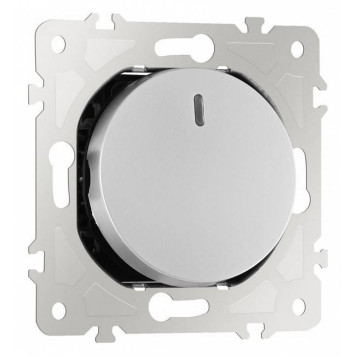 Выключатель проходной одноклавишный с подсветкой без рамки Arte Milano 202 202.33-1.silver