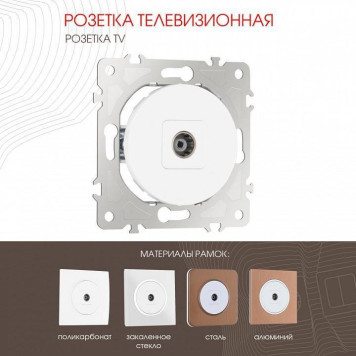 ТВ-розетка без рамки Arte Milano am-202 202.43-1.white-1