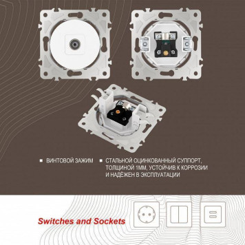 ТВ-розетка без рамки Arte Milano am-202 202.43-1.white-6