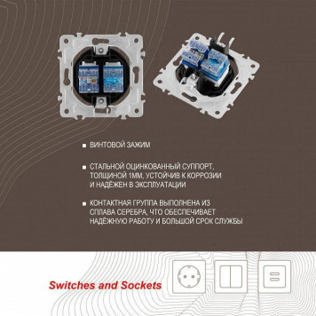 Розетка двойная RJ-11 и Ethernet RJ-45, без рамки Arte Milano am-202 202.44-1.black-6