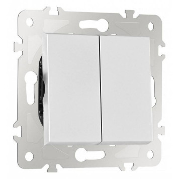 Выключатель проходной двухклавишный без рамки Arte Milano 203 203.32-2.silver