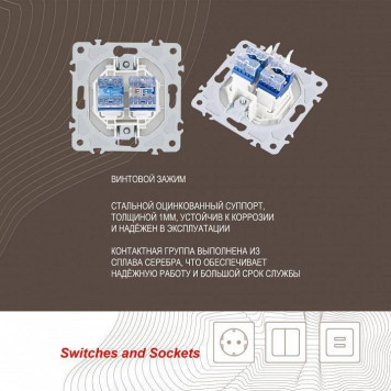 Розетка двойная RJ-11 и Ethernet RJ-45, без рамки Arte Milano am-206 206.44-1.white-3