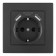 Розетка с заземлением и со шторкой и 2хUSB Arte Milano SET06-1 SET06-1-47-1 black