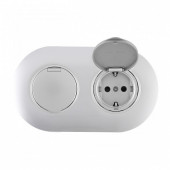 Розетка с заземлением и шторкой, с крышкой Arte Milano SET08-2 SET08-2-41-1x2 silver