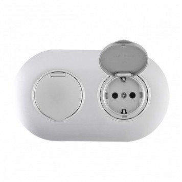 Розетка с заземлением и шторкой, с крышкой Arte Milano SET08-2 SET08-2-41-1x2 silver