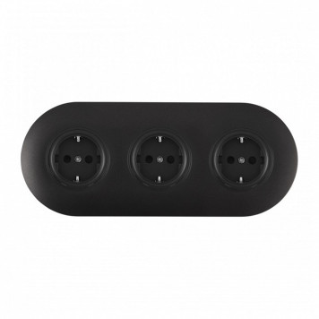 Розетка с заземлением и со шторкой Arte Milano SET08-3 SET08-3-40-1x3 black